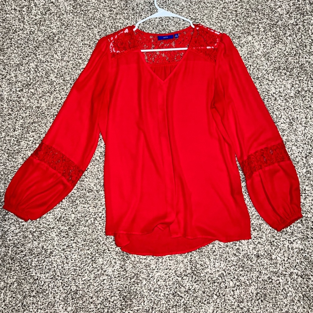 Apt. 9 red blouse 3/4 length